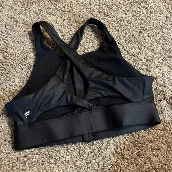 Fabletics Black Zip-up Athletic Sports Bra Sz Small - Picture 3 of 4